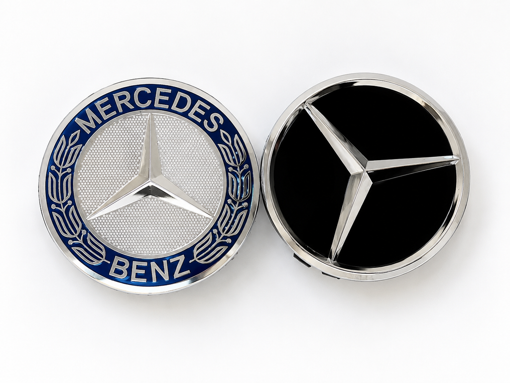 4 db Mercedes-Benz Felni Középkupak – Csillag Emblémás Kerékagy Fedél