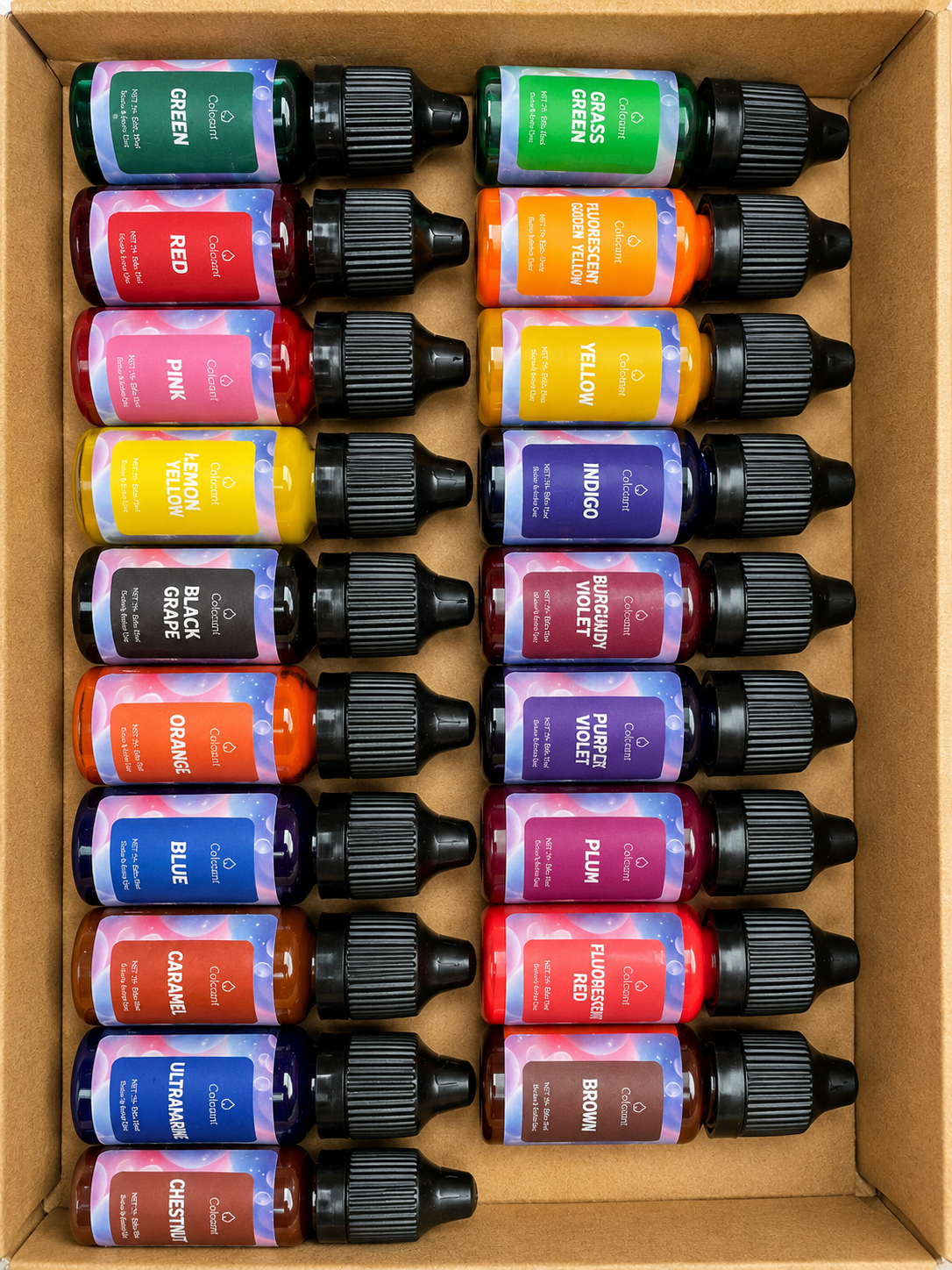 20 db-os folyékony gyertyaszínező készlet (10 ml/db)