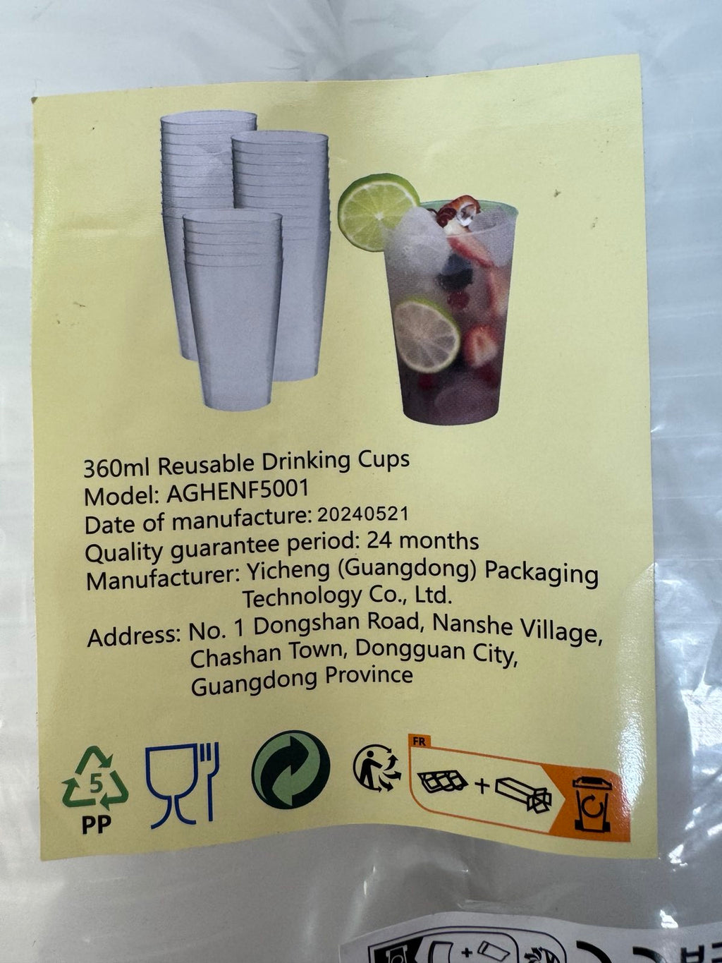 Újrahasználható műanyag pohár szett 360 ml – 50 db