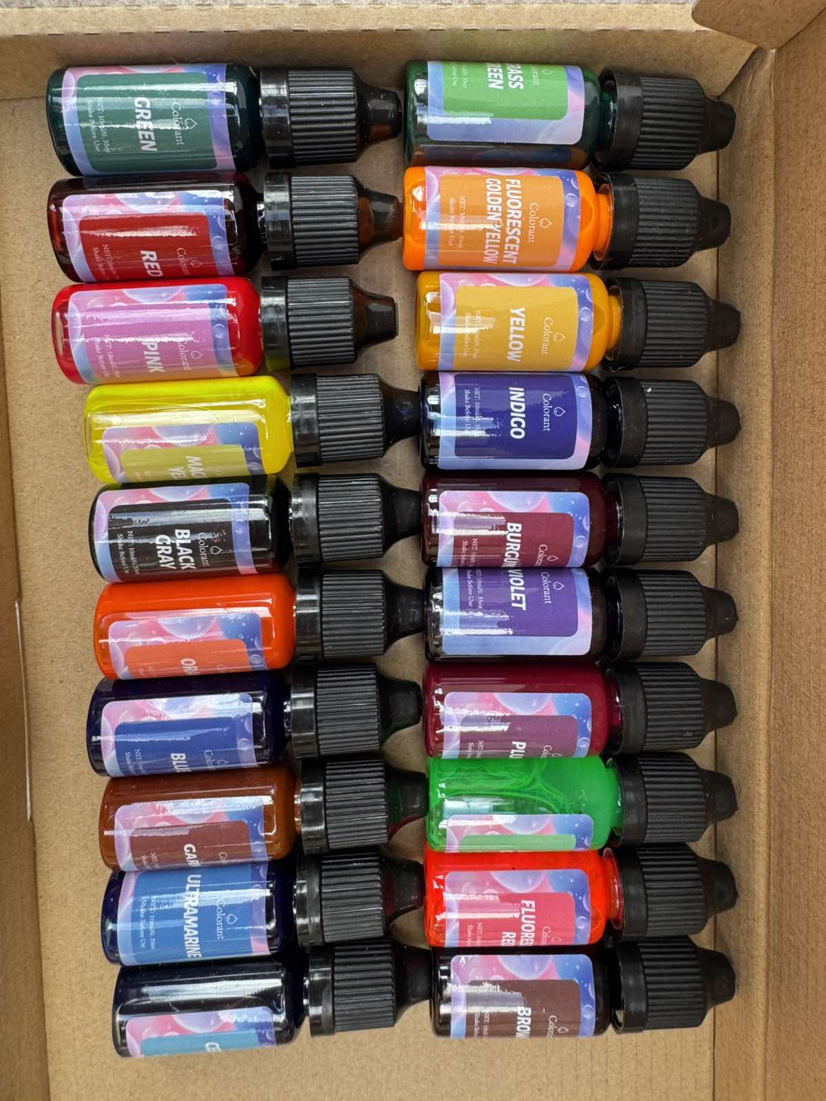 20 db-os folyékony gyertyaszínező készlet (10 ml/db)