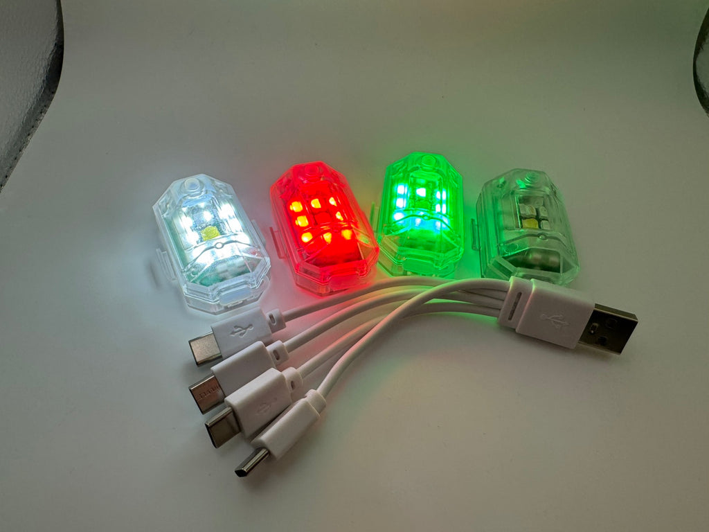 4 db-os USB tölthető kerékpár biztonsági lámpa szett távirányítóval