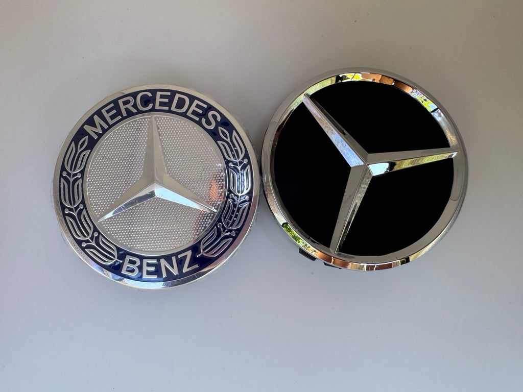 4 db Mercedes-Benz Felni Középkupak – Csillag Emblémás Kerékagy Fedél