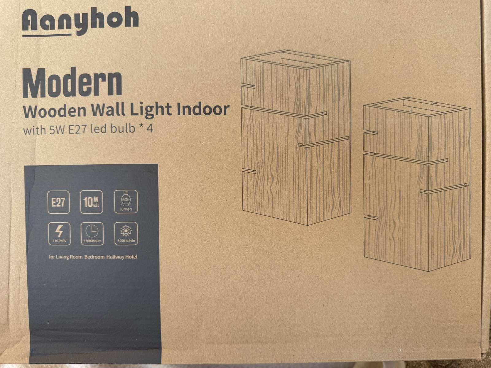 Aanyhoh Modern Fa Falilámpa – E27 LED, Beltéri Fali Lámpatest