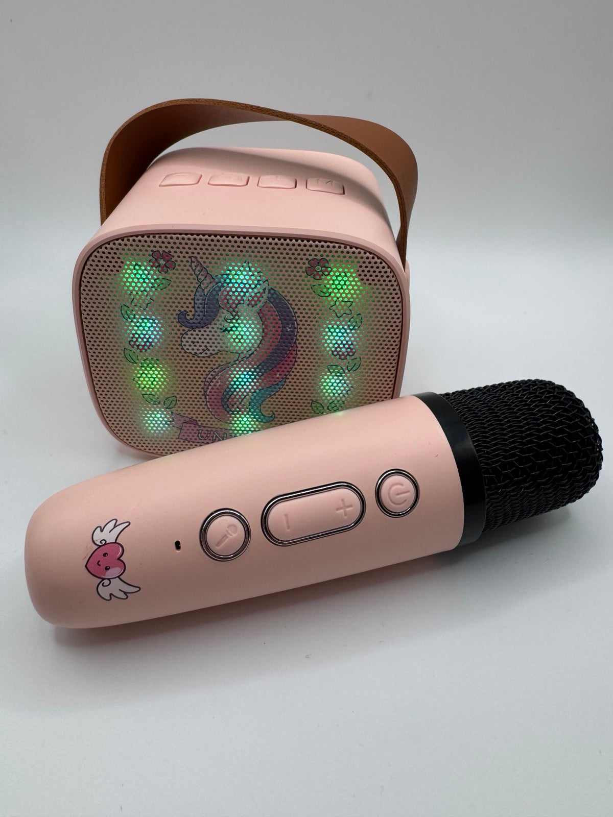 Gyerek Bluetooth Karaoke Szett – Unikornis Hangszóró és Vezeték Nélküli Mikrofon