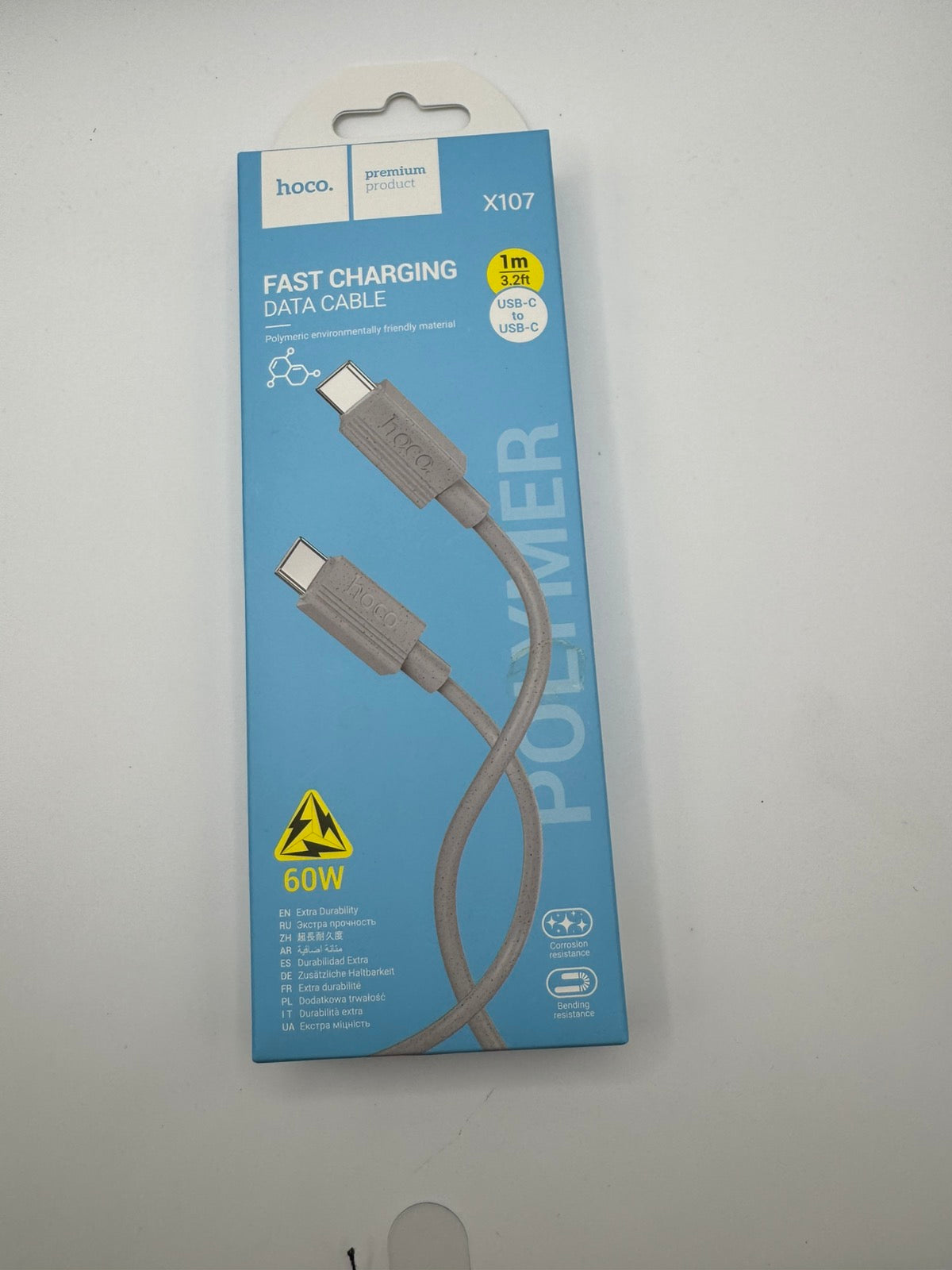 HOCO X107 USB-C – USB-C Gyorstöltő és Adatkábel 60W (1 m)