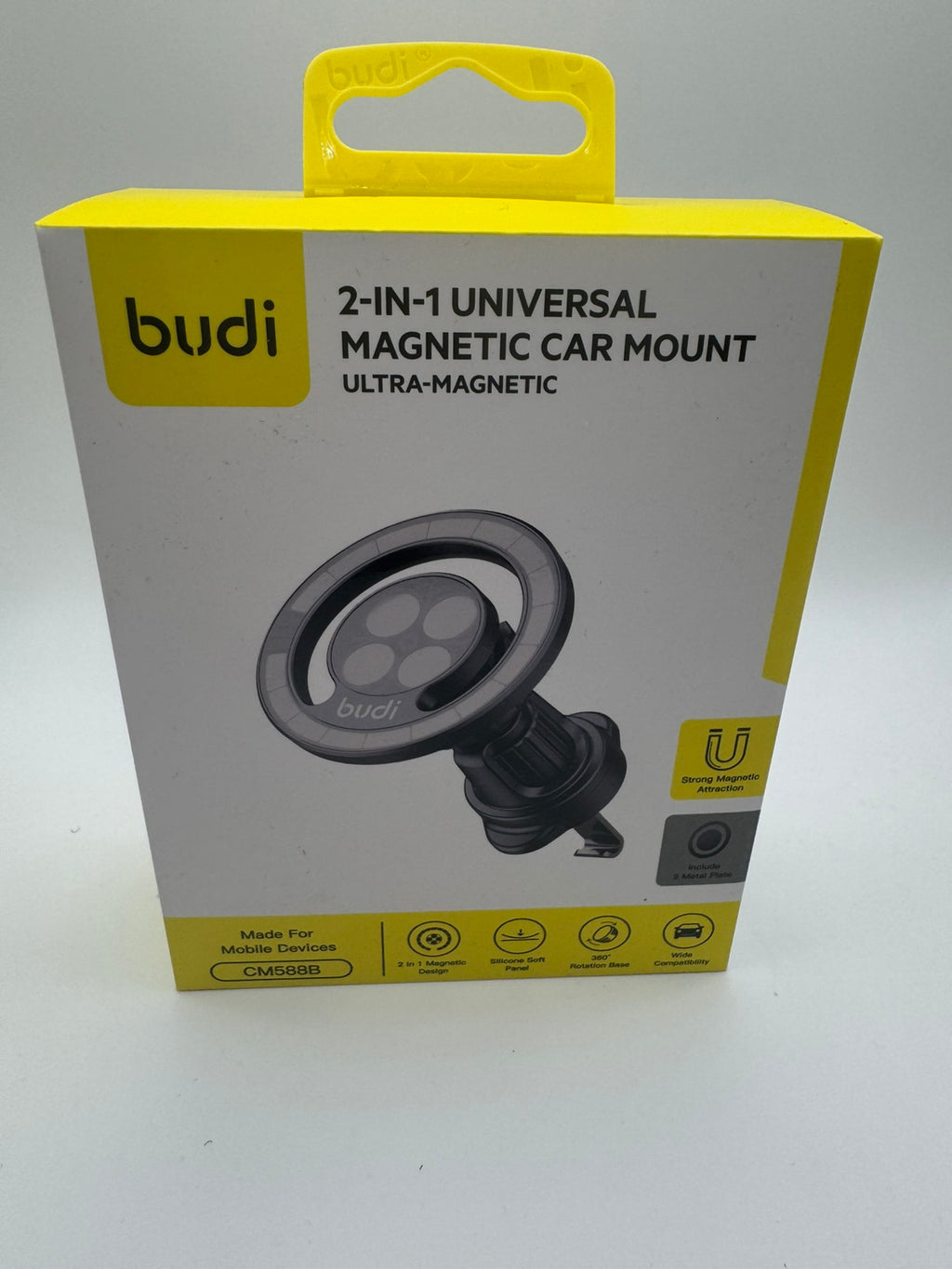 Budi  2 az 1-ben univerzális mágneses autós telefontartó (MagSafe kompatibilis)