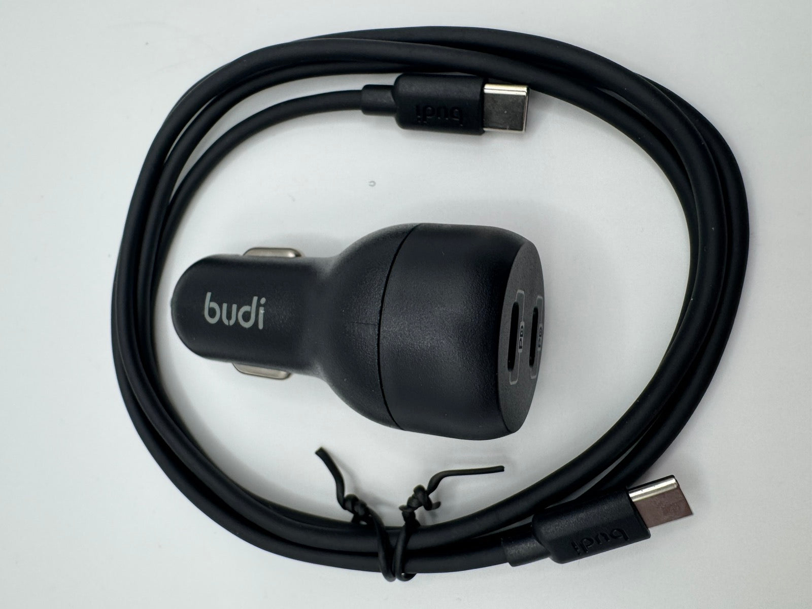 Budi 40W Dual PD autós gyorstöltő USB-C–USB-C kábellel