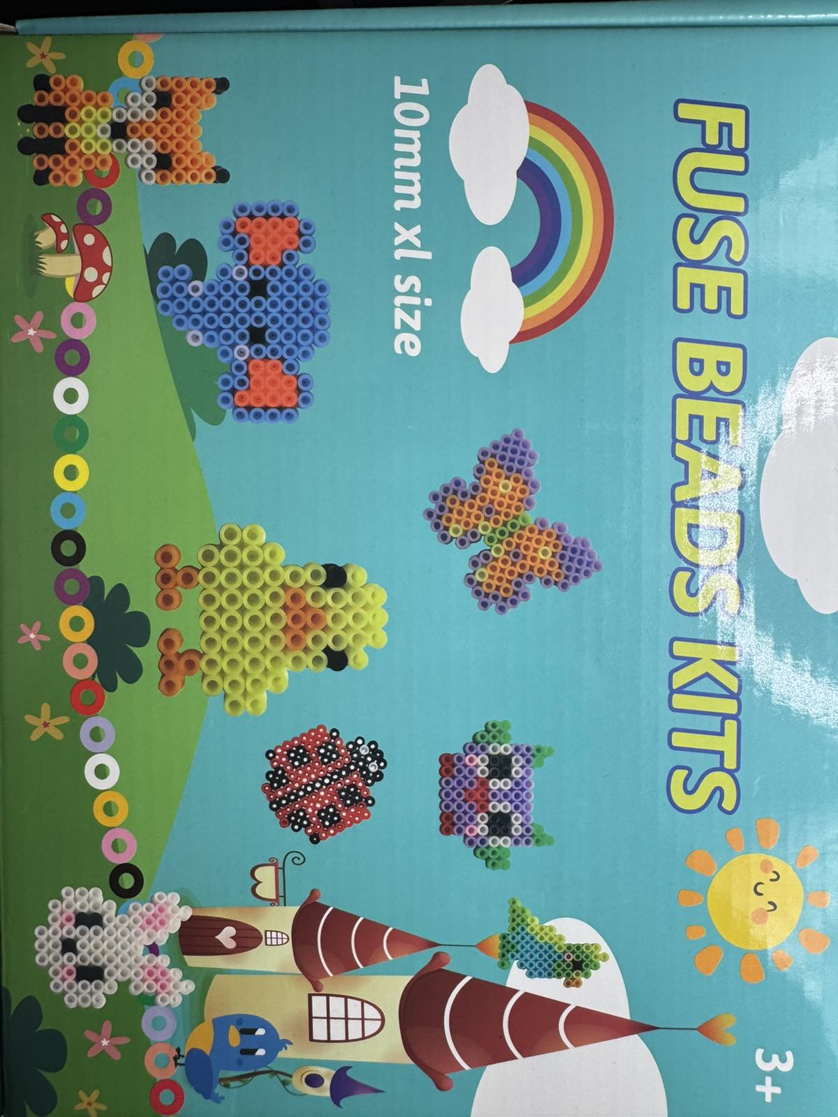 XL 10 mm vasalható gyöngy készlet – kreatív fuse beads szett sablonnal és alaplappal